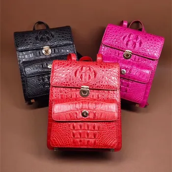 Authentic Crocodile Skin Women Small Flap Pocket Backpack Genuine Alligator Leather Female Mini Purse Lady Top-handle Bag Pack
Authentic Crocodile Skin Women Small Flap Pocket Backpack Genuine Alligator Leather Female Mini Purse Lady Top-handle Bag Pack