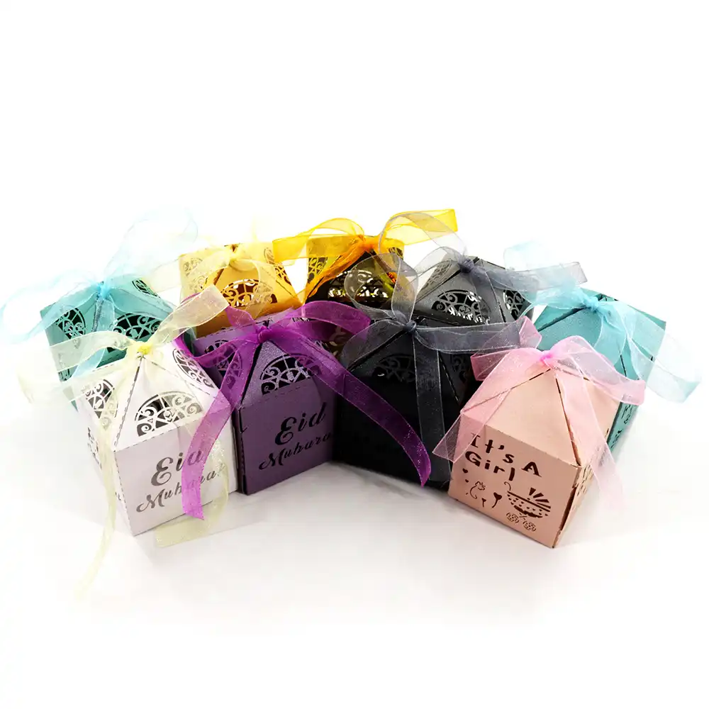 paper hollow ribbon gift box candy boxes birthday