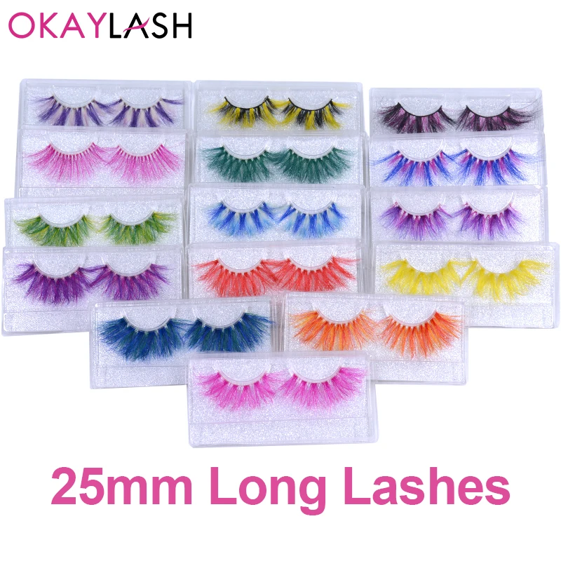 OKAYLASH 25mm 27mm Newest Style Long Siberian Dramatic Colored Rainbow Eyelashes for Party Makeup Holiday with Wholesale Price
OKAYLASH 25mm 27mm Newest Style Long Siberian Dramatic Colored Rainbow Eyelashes for Party Makeup Holiday with Wholesale Price