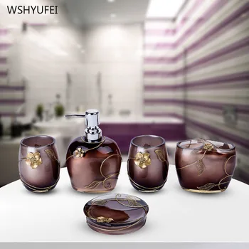 5Pcs European creative elegant purple wash kit hotel bathroom supplies set resin fashion bathroom storage decoration kit
5Pcs European creative elegant purple wash kit hotel bathroom supplies set resin fashion bathroom storage decoration kit