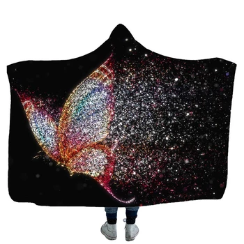 Butterfly Pattern Wearable Hooded Throw Blanket Sofa Bed Fleece Fabric Double Layer Thick Winter Blanket for Adults Kids
Butterfly Pattern Wearable Hooded Throw Blanket Sofa Bed Fleece Fabric Double Layer Thick Winter Blanket for Adults Kids