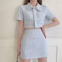 High Quality Female Elegant Skirt Suit 2021 New Fashion Tweed Two Piece Set Women Crop Top Mini Skirt Set Two Piece Outfits
High Quality Female Elegant Skirt Suit 2021 New Fashion Tweed Two Piece Set Women Crop Top Mini Skirt Set Two Piece Outfits