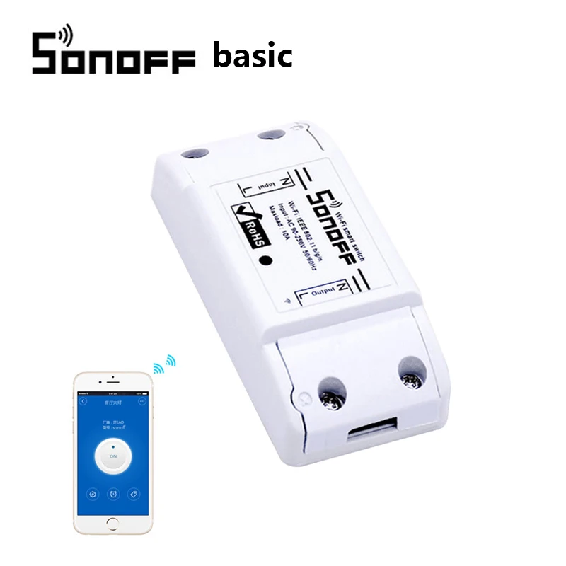 Itead Sonoff basic Smart WiFi Wireless Switch Module eWelink App remote control smart socket for DIY smart home automation kit
Itead Sonoff basic Smart WiFi Wireless Switch Module eWelink App remote control smart socket for DIY smart home automation kit