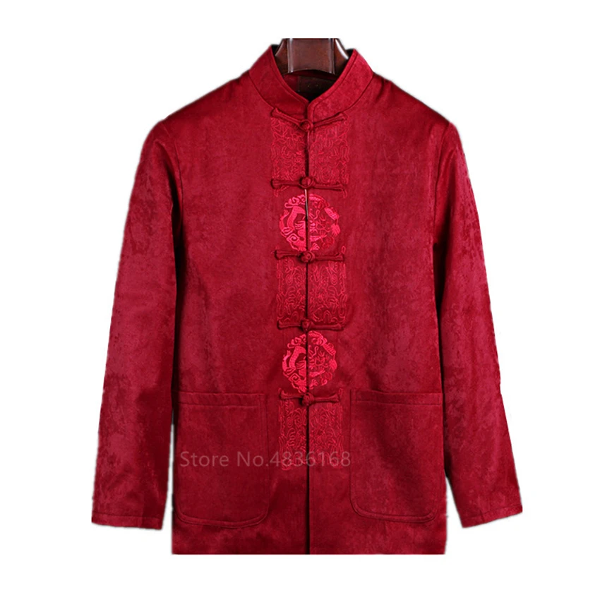 Traditional Chinese Clothing for Men Emboridery Tang Suit Full Sleeve Red Chinese Style Shirt Kung Fu Clothing New Year Clothes
Traditional Chinese Clothing for Men Emboridery Tang Suit Full Sleeve Red Chinese Style Shirt Kung Fu Clothing New Year Clothes