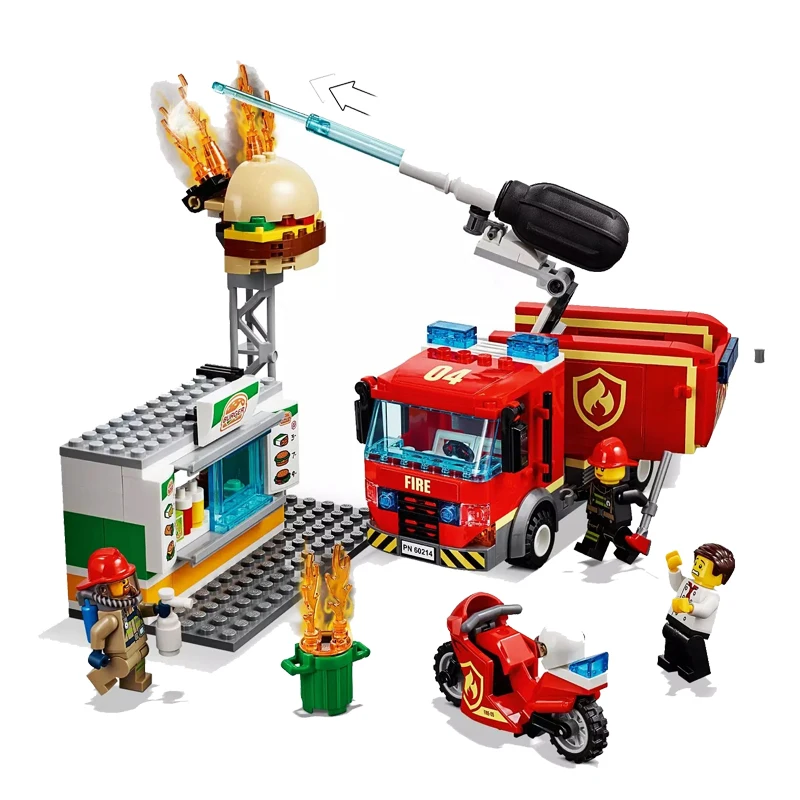 New Brick Toys Burger Bar Fire Rescue Compatible Legoingly City 60214 Building Blocks Figure Bricks for Children Christmas Gift
New Brick Toys Burger Bar Fire Rescue Compatible Legoingly City 60214 Building Blocks Figure Bricks for Children Christmas Gift