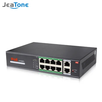 

Jeatone 48V 10-port 10/100/M Network POE Switch Ethernet IEEE 802.3af/at Suitable for IP camera/Wireless AP/CCTV camera 250m