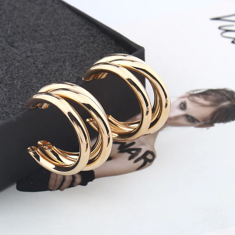 Punk Jewelry Simple Irregular Semi-circular Metal Earrings Gold Silver Color Round Hoop Earring for Women ZA Statement Earrings
Punk Jewelry Simple Irregular Semi-circular Metal Earrings Gold Silver Color Round Hoop Earring for Women ZA Statement Earrings