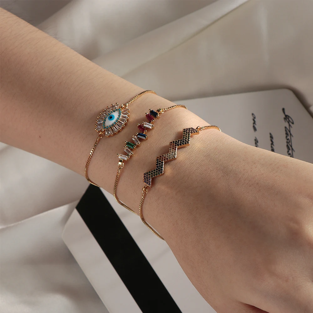 Women Bohemian Crystal Adjustable Bracelet Jewelry Rainbow Zircon Gold Bracelet Color Cuff Bangle Evil Eye Bracelet Accessories
Women Bohemian Crystal Adjustable Bracelet Jewelry Rainbow Zircon Gold Bracelet Color Cuff Bangle Evil Eye Bracelet Accessories