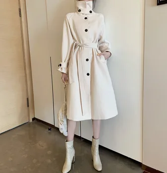2020 Autumn & Winter New Arrival Woolen Coat Long Section Popular Solid Coat Over The Knee Cashmere Woolen Coat Free Shipping 
2020 Autumn & Winter New Arrival Woolen Coat Long Section Popular Solid Coat Over The Knee Cashmere Woolen Coat Free Shipping