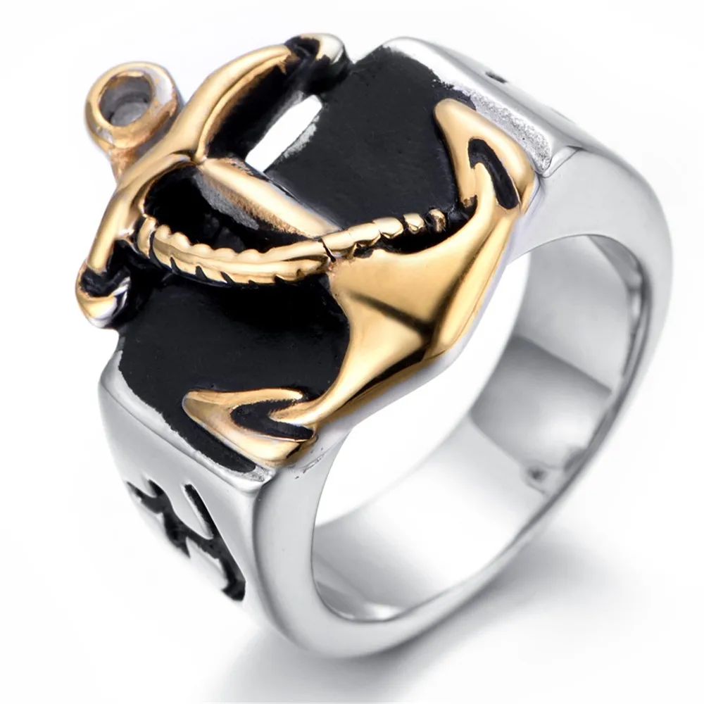 Новое мужское кольцо из нержавеющей стали серебристого цвета золотистого с