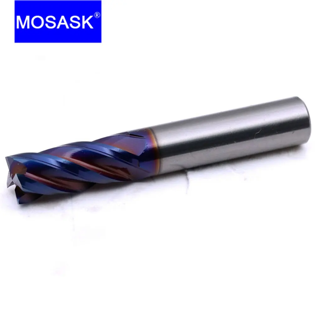 MOSASK 1 шт. 4 флейты плоским концом биты HRC65 токарный станок для Вольфрам