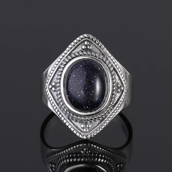 Vintage 8x10MM Natural Oval Blue Sandstone Rings 925 Silver Fine Jewelry for Women Anniversary Party Birthday Gift
Vintage 8x10MM Natural Oval Blue Sandstone Rings 925 Silver Fine Jewelry for Women Anniversary Party Birthday Gift