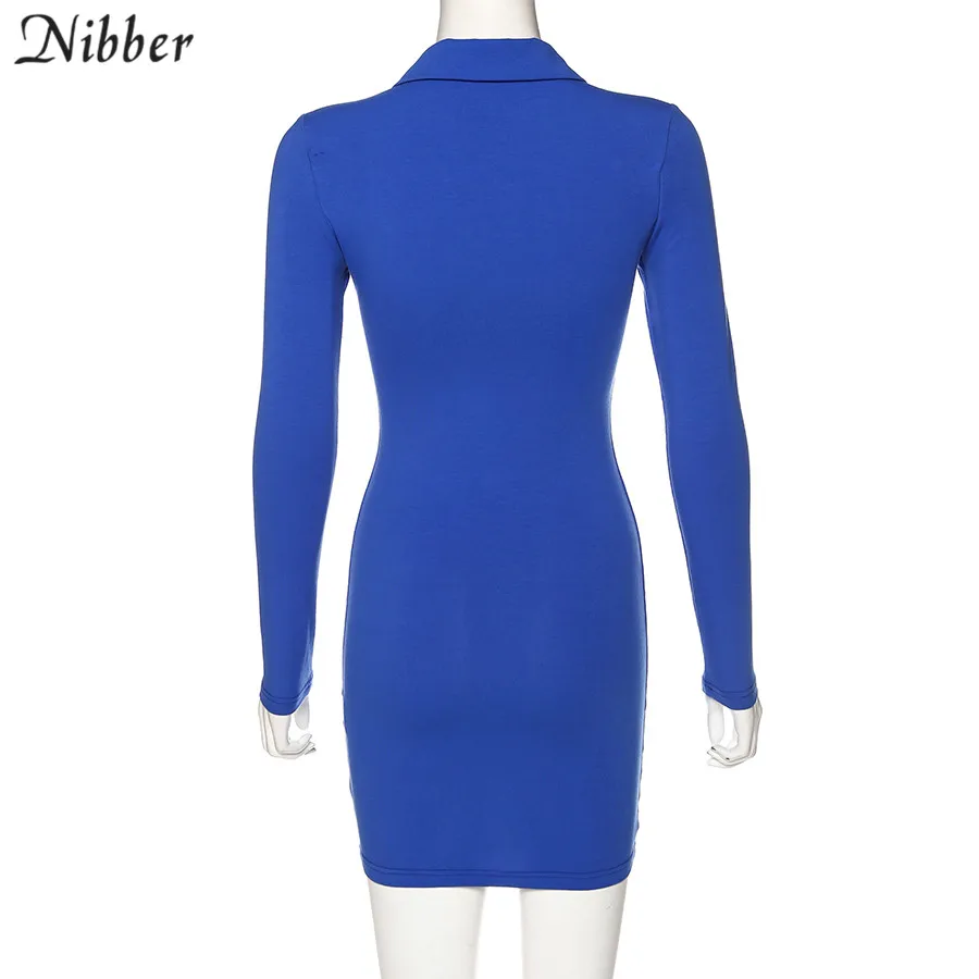 Nibber cotton Lapel Elastic Slim Soft High waist dresses Solid color casual simple girl College style sweet 2020 Spring femal