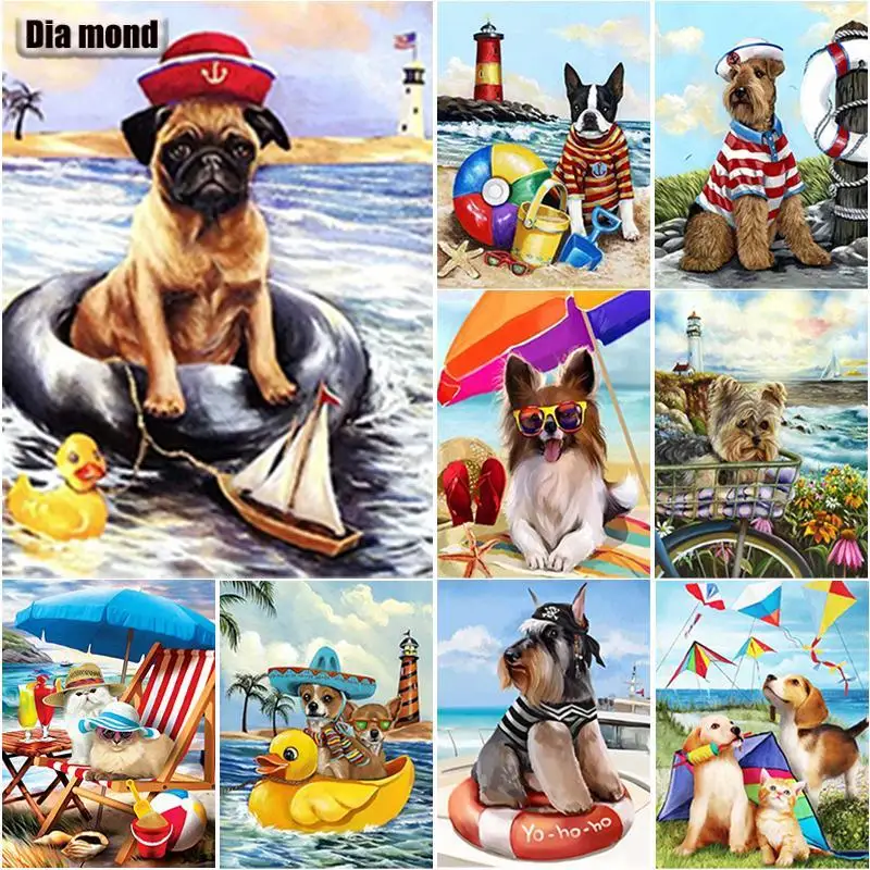 5D DIY Sea View Diamond Painting Dog Animals Full Square Round Drill Diamond Embroidery Cross Stitch Crafts Manual Home Decor
5D DIY Sea View Diamond Painting Dog Animals Full Square Round Drill Diamond Embroidery Cross Stitch Crafts Manual Home Decor