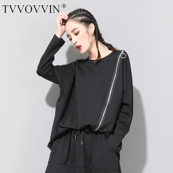 TVVOVVIN 2020 Spring New T-shirt Pullover O-neck Zippers Loose Casual Womens Large Size Solid Streetwear Personality A231
TVVOVVIN 2020 Spring New T-shirt Pullover O-neck Zippers Loose Casual Womens Large Size Solid Streetwear Personality A231