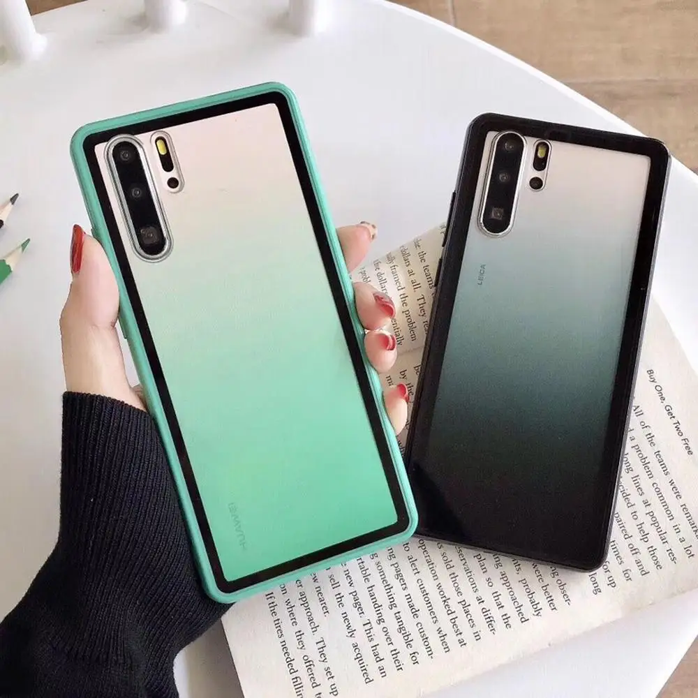 Чехол LOVECOM для телефона с градиентом Huawei P30 Lite Pro Nova 5 Honor 10 9 рамка карамельных