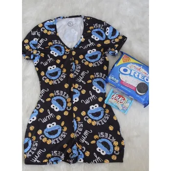 Summer Women's Jumpsuit Sleepwear Fashion Letter and Frog Print Long Sleeve V Neck Bodycon Jumpsuit Bodysuit One Piece Jumpsuit 
Summer Women's Jumpsuit Sleepwear Fashion Letter and Frog Print Long Sleeve V Neck Bodycon Jumpsuit Bodysuit One Piece Jumpsuit