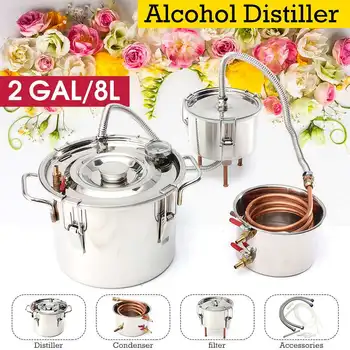 Durable 2Gal/8L Distiller Moonshine Alcohol Stainless Copper DIY Home Water Wine Essential Oil Brewing Kit With Condenser Keg
Durable 2Gal/8L Distiller Moonshine Alcohol Stainless Copper DIY Home Water Wine Essential Oil Brewing Kit With Condenser Keg
