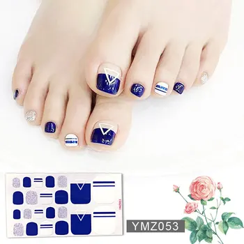 

1Sheet Beauty Toenail Sticker Glitter Feet Decorations Adhesive Full Nail Art Stripes Nail File Stickers Manicure Environmental