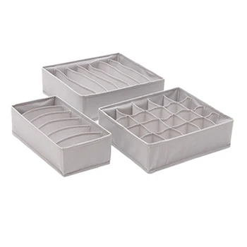 3Pcs Non-Woven Fabric Underwear Organizer Bras Socks Drawer Organizer Foldable Underwear Box Wardrobe Clothes Storage Box Gray
3Pcs Non-Woven Fabric Underwear Organizer Bras Socks Drawer Organizer Foldable Underwear Box Wardrobe Clothes Storage Box Gray