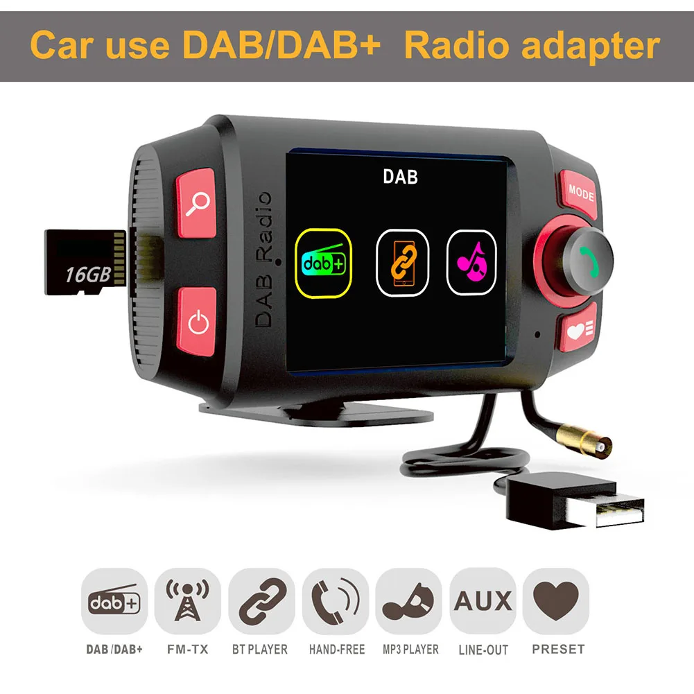 DAB DAB + Car Radio Tuner Digital Audio Broadcasting Receiver with AUX Adapter FM Transmitter Handsfree Bluetooth Car Kit
DAB DAB + Car Radio Tuner Digital Audio Broadcasting Receiver with AUX Adapter FM Transmitter Handsfree Bluetooth Car Kit