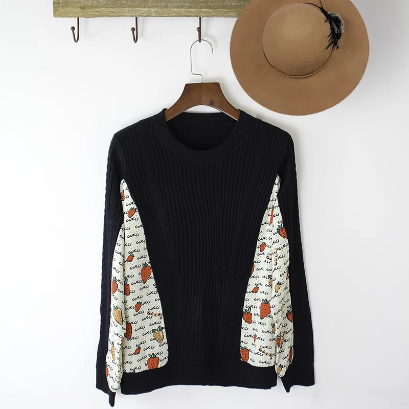 2020 Spring New Women Pullovers O-Neck Long Sleeves Strawberry Shirt Patchwork Knitted Brand Guccl Fashion Cute Female Lady Tops
2020 Spring New Women Pullovers O-Neck Long Sleeves Strawberry Shirt Patchwork Knitted Brand Guccl Fashion Cute Female Lady Tops