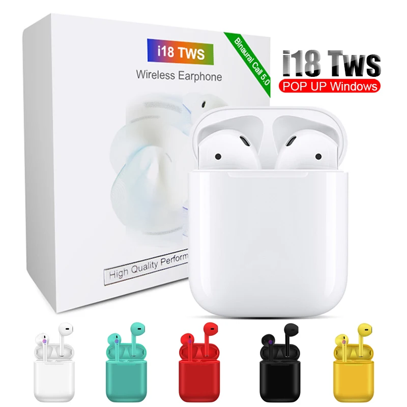 Original i18 TWS Mini Wireless Stereo Earphone Bluetooth 5.0 1:1 Headset Earbuds Touch Control Bass Headset with Charging Box
Original i18 TWS Mini Wireless Stereo Earphone Bluetooth 5.0 1:1 Headset Earbuds Touch Control Bass Headset with Charging Box