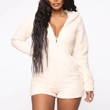 Sexy Women Pajamas Bodysuit Hooded Deep V Neck Pajama Bodycon Autumn Homewear Leotard Zipper Pajama Women Sleepwear Jumpsuit
Sexy Women Pajamas Bodysuit Hooded Deep V Neck Pajama Bodycon Autumn Homewear Leotard Zipper Pajama Women Sleepwear Jumpsuit