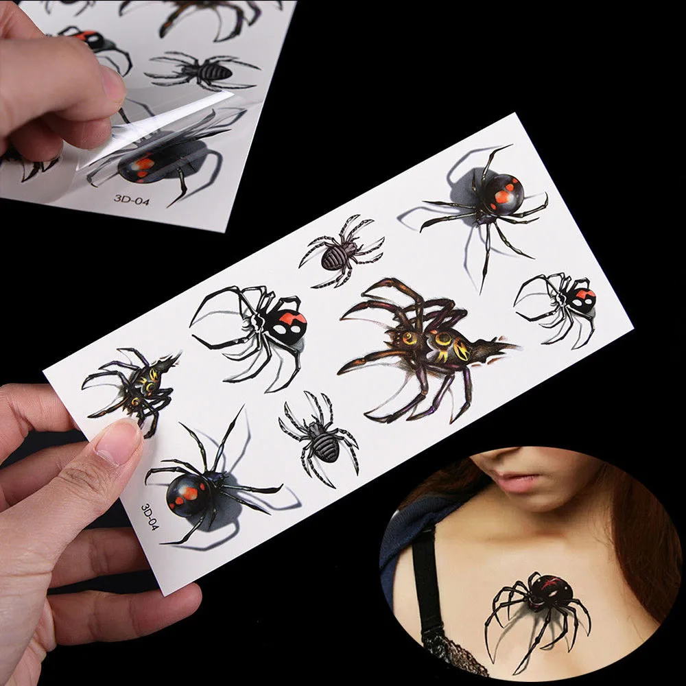 Disposable Waterproof 3d Color Spiders Insects Tattoo Stickers Large Pattern Water Transfer Temporary Tattoos Sticker
Disposable Waterproof 3d Color Spiders Insects Tattoo Stickers Large Pattern Water Transfer Temporary Tattoos Sticker