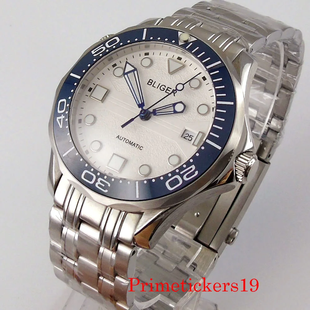 41mm Mechanical Men's Wristwatch Sapphire Glass MIYOTA 8215 Automatic Movement Ceramic Bezel Insert White Dial
41mm Mechanical Men's Wristwatch Sapphire Glass MIYOTA 8215 Automatic Movement Ceramic Bezel Insert White Dial