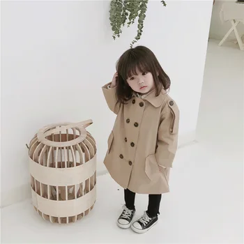 2019 new autumn item girl long jacket with two rows of buttons cool design
2019 new autumn item girl long jacket with two rows of buttons cool design