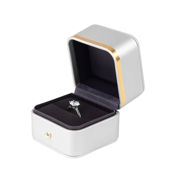 New High-end Gray Pu Leather Jewelry Diamond Wedding Ring Box Gold Edged For Jewellery Pendent Bracelet Display Packaging Case
New High-end Gray Pu Leather Jewelry Diamond Wedding Ring Box Gold Edged For Jewellery Pendent Bracelet Display Packaging Case