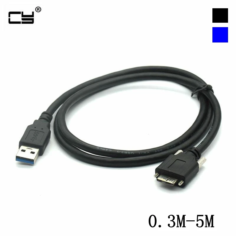 5 Гбит/с USB 3 0 Штекерная головка Тип A к micro B Кабель USB3.0 расширение данных с замком