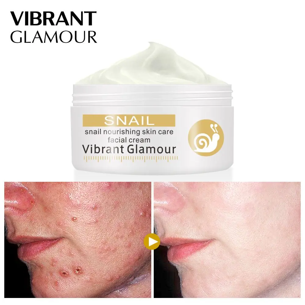VIBRANT GLAMOUR Repairs Snail Face Cream Remove Wrinkles Acnes Cream Whitening Pigment Spots Brighten Control Oil Skin Care
VIBRANT GLAMOUR Repairs Snail Face Cream Remove Wrinkles Acnes Cream Whitening Pigment Spots Brighten Control Oil Skin Care