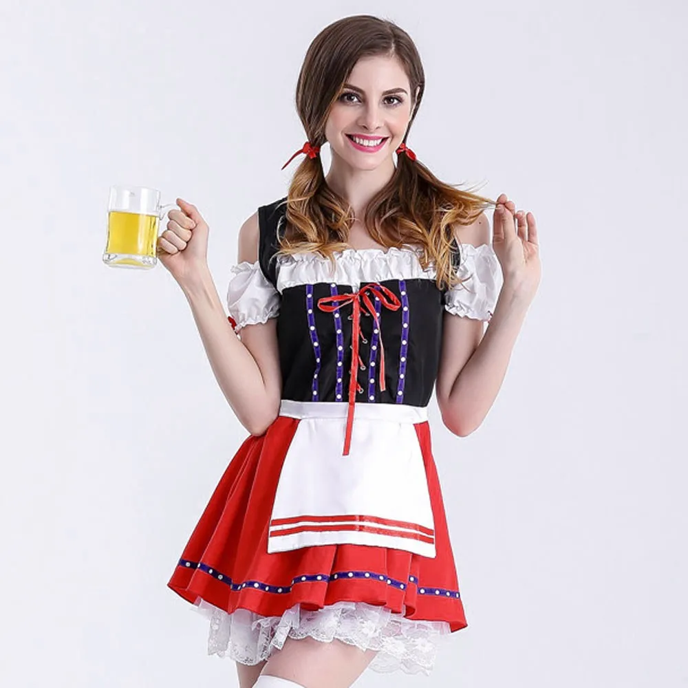 summer dress women Cosplay Oktoberfest Maid Costume Bavarian Beer Drindl Cute Lace Puff Sleeve Short leeve Dress vestidos F801
summer dress women Cosplay Oktoberfest Maid Costume Bavarian Beer Drindl Cute Lace Puff Sleeve Short leeve Dress vestidos F801