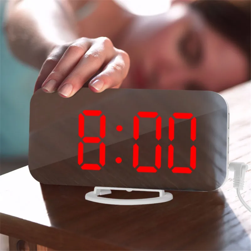 LED Digital Creative Alarm Clock Mirror Snooze Night Light LCD Display USB Charging Cable Inductive Dimming Office Desktop Clock
LED Digital Creative Alarm Clock Mirror Snooze Night Light LCD Display USB Charging Cable Inductive Dimming Office Desktop Clock