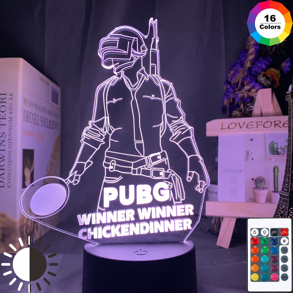 Game PlayerUnknown's Battlegrounds 3d Led Night Light 16 Colors Changing Remote Control Nightlight Cool Event Prize Lamp PUBG
Game PlayerUnknown's Battlegrounds 3d Led Night Light 16 Colors Changing Remote Control Nightlight Cool Event Prize Lamp PUBG