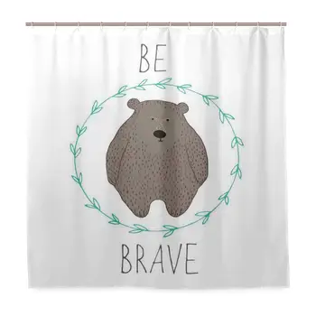 Unique Shower Curtain Cute Bear in Floral Wreath Frame Saying Brave Children Composition Eco-Friendly with 12 Hooks in Bathroom
Unique Shower Curtain Cute Bear in Floral Wreath Frame Saying Brave Children Composition Eco-Friendly with 12 Hooks in Bathroom