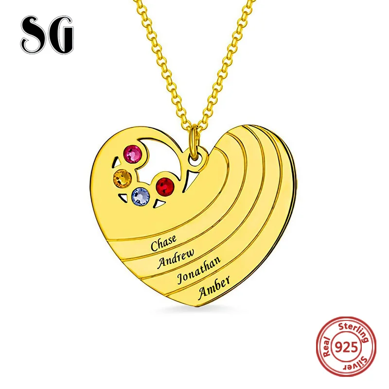 SG Personalized 925 Silver Heart Pendant necklaces For Women with Customizable 1-4 name and Birthstone Necklace Jewelry Gifts Ne
SG Personalized 925 Silver Heart Pendant necklaces For Women with Customizable 1-4 name and Birthstone Necklace Jewelry Gifts Ne