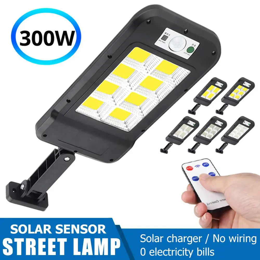 300W Solar Light Remote Control Upgraded COB Solar Light PIR Motion Sensor IP65 Outdoor Solar Wall Street Light Waterproof Lamp
300W Solar Light Remote Control Upgraded COB Solar Light PIR Motion Sensor IP65 Outdoor Solar Wall Street Light Waterproof Lamp