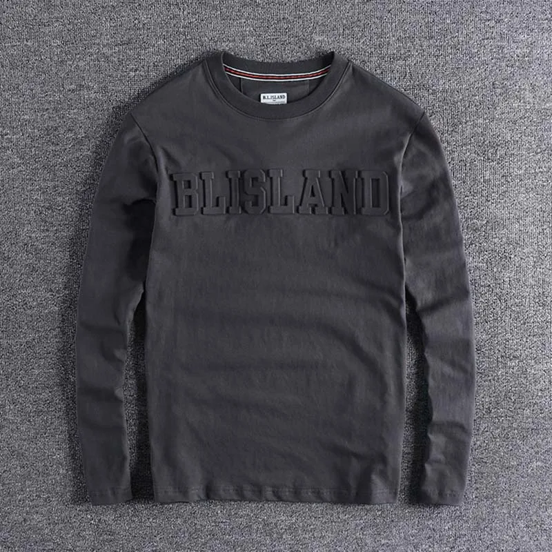 2019 Autumn and Winter Simple Fashion Embossed Letter Patterns European and American Men's Long Sleeve T-shirts plus size tops L
2019 Autumn and Winter Simple Fashion Embossed Letter Patterns European and American Men's Long Sleeve T-shirts plus size tops L