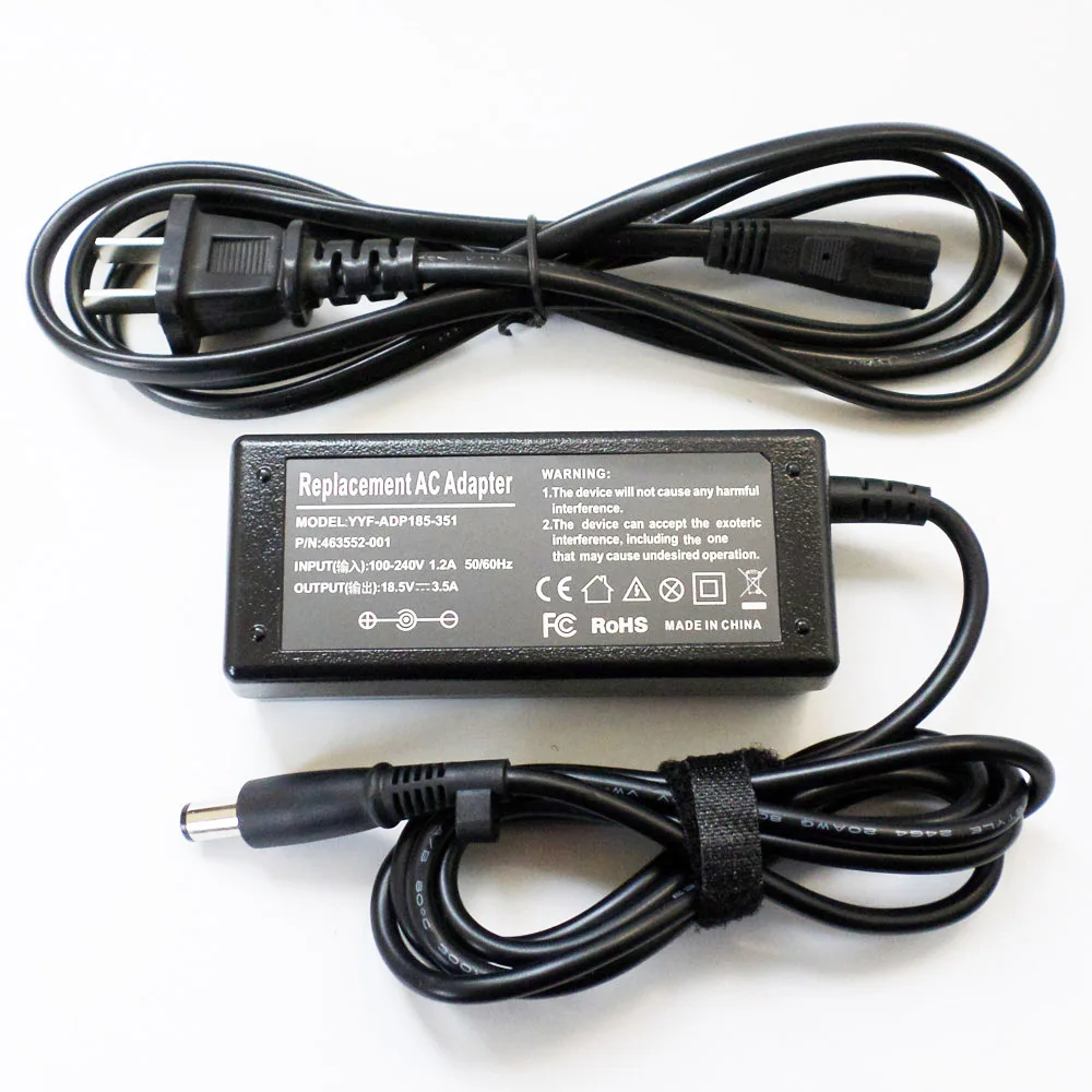 

65W AC Adapter Battery Charger Power Supply Cord For HP Pavilion dv4 dv5 dv6 dv7 G50 G60 G70 463552-001 391172-001 18.5V 3.5A