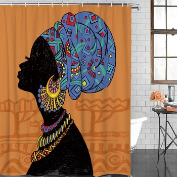 Bathroom Curtain African Woman Geometric Figures Waterproof Fabric Shower Curtain Home Bathroom Decoration Shower Curtains
Bathroom Curtain African Woman Geometric Figures Waterproof Fabric Shower Curtain Home Bathroom Decoration Shower Curtains