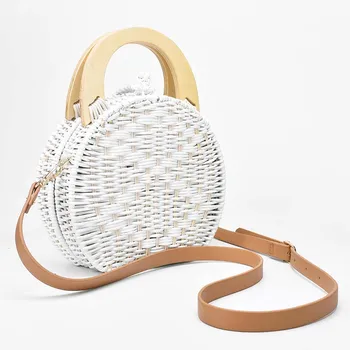 2020 Woman fashion Wooden Handle Rattan Knit Bag Camel white New Straw Bag Shoulder Circle Messenger bag fast shipment
2020 Woman fashion Wooden Handle Rattan Knit Bag Camel white New Straw Bag Shoulder Circle Messenger bag fast shipment