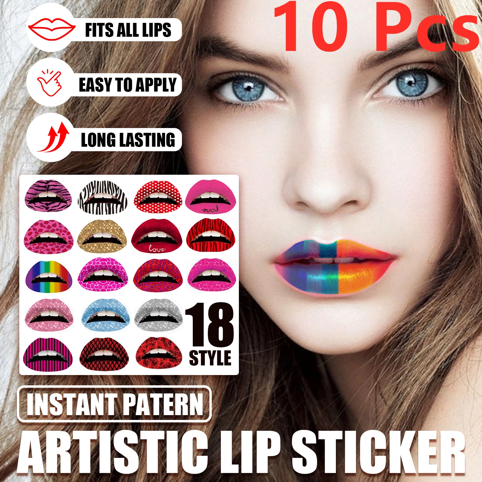 

New style Lip Tattoos Temporary Sticker,eco friendly Makeup Sticker Instant Art Sticker Transfer Makeup Tool Mix Style