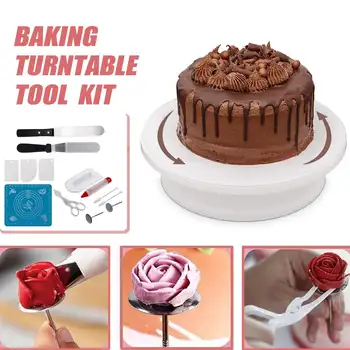 Cake Turntable Baking Tool Kit Cake Rotating Cake Plastic Dough Knife Decorating Cream Cakes Stand Rotary Table DIY Pan Baking
Cake Turntable Baking Tool Kit Cake Rotating Cake Plastic Dough Knife Decorating Cream Cakes Stand Rotary Table DIY Pan Baking