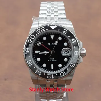 Sapphire Glass Bliger 40mm Black Dial Luminous Black Ceramic Bezel GMT Function Automatic Movement Men's Watches
Sapphire Glass Bliger 40mm Black Dial Luminous Black Ceramic Bezel GMT Function Automatic Movement Men's Watches