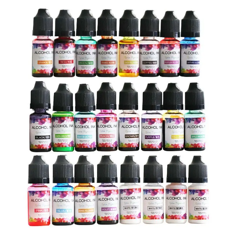 24 Colors 10ML Art Ink Alcohol Resin Pigment Kit Liquid Resin Colorant Dye Ink Diffusion UV Epoxy Resin Jewelry Making
24 Colors 10ML Art Ink Alcohol Resin Pigment Kit Liquid Resin Colorant Dye Ink Diffusion UV Epoxy Resin Jewelry Making