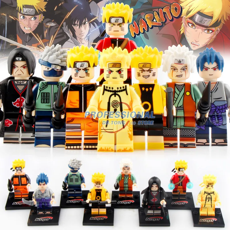 8pcs Naruto Action Figures Sasuke Uchiha Itachi Jiraiya Hatake Kakashi Figures Building Blocks Toys for Children Gifts KF6078
8pcs Naruto Action Figures Sasuke Uchiha Itachi Jiraiya Hatake Kakashi Figures Building Blocks Toys for Children Gifts KF6078