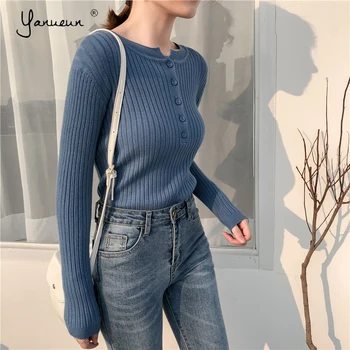 Yanueun Pullovers and Sweaters New 2020 Knitted Autumn Winter Spring Fashion Sexy Elegant Buttons Casual Ladies Jumpers
Yanueun Pullovers and Sweaters New 2020 Knitted Autumn Winter Spring Fashion Sexy Elegant Buttons Casual Ladies Jumpers